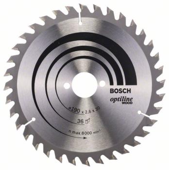 Bosch Kreissägeblatt Optiline Wood für Handkreissägen, 190 x 30 x 2,6 mm, 36 - 2608640616