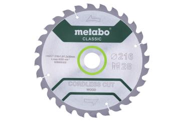 Metabo Sägeblatt cordless cut wood - classic, 216x30 Z28 WZ 5° (628665000)