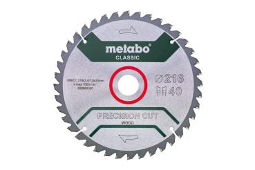 Metabo Sägeblatt precision cut wood - classic 216x30 Z40 WZ 5°neg. 628060000