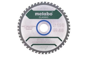 Metabo Sägeblatt "steel cut/sandwich panel - classic", 190x2,0/1,6x30 Z48 FZFA/FZFA 4° 628682000