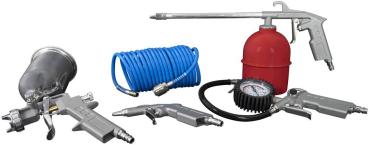 Güde Druckluft-Set Metall 5-tlg. Druckluft Schlauch Pistole Lackieren Reifenfüller 84089