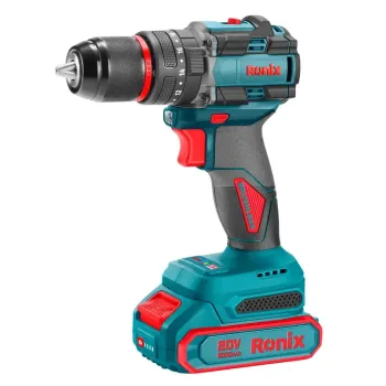 Ronix Bürstenloser Akku-Schlagbohrschrauber 8670 13 mm 20 V 60 Nm kompatibel mit Makita Akkupack