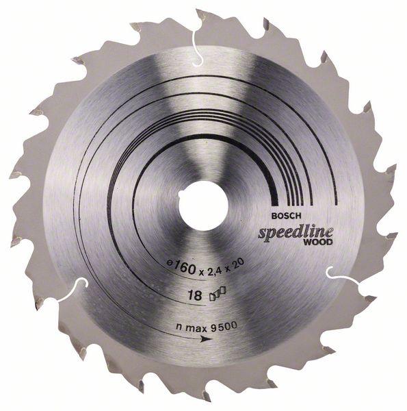 Bosch Kreissägeblatt Speedline Wood, 160 x 20 x 2,4 mm, 18Z - 2608640787