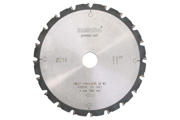 Metabo Kreissägeblatt HW/CT 216x30, 20 WZ 5° neg. 628230000
