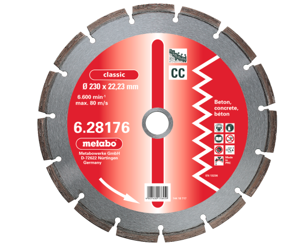 Metabo Diamant-Trennscheibe 115 x 2,15 x 22,23 mm classic CC Beton 628172000