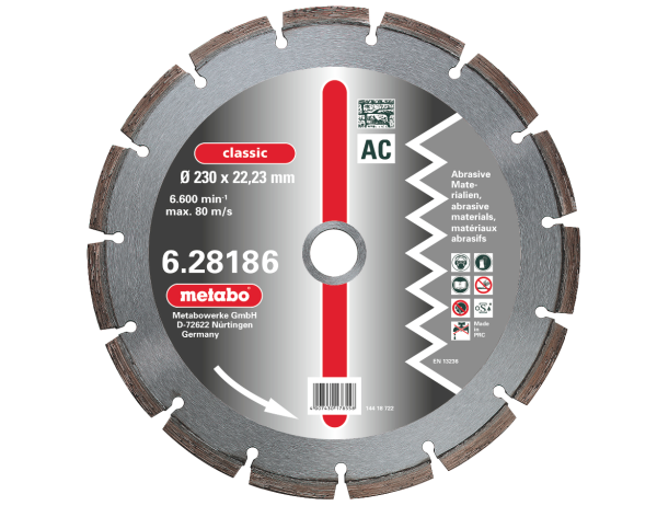 Metabo Diamant Trennscheibe 230 x 2,5 x 22,23 mm classic AC Abrasiv 628186000