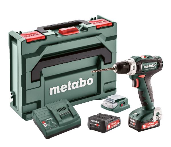 Metabo Set 12-Volt-Akku-Bohrschrauber PowerMaxx BS 12 mit PowerMaxx PA 12 LED-USB 601036910 [B-Ware] MB
