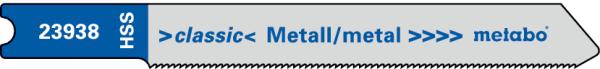 Metabo 5 U-Stichsägeblätter, Metall, Serie “classic”, 52/ 0,7 mm, HSS, Universalschaft 623938000