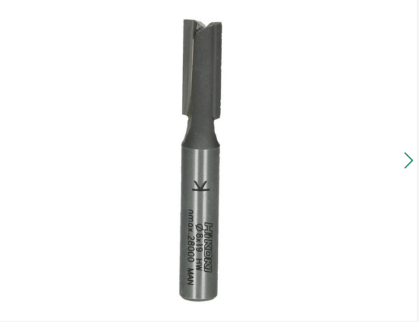 Hikoki 754056 Nutenfräser mit 2 Schneiden 8 x 19 x 57 mm Schaft 8mm 1 Stück